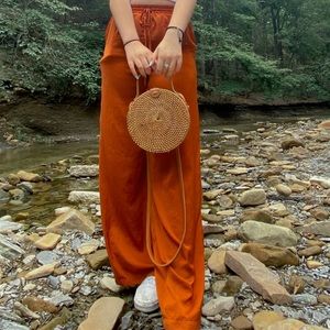 Burnt Orange Wide Leg Pants
